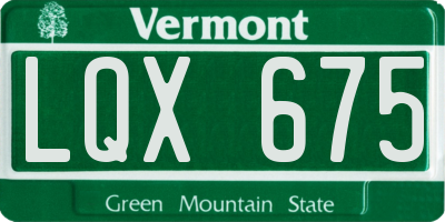 VT license plate LQX675