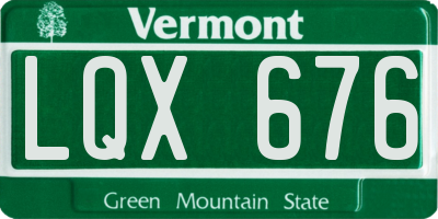 VT license plate LQX676