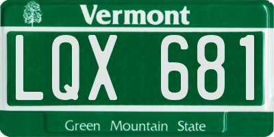 VT license plate LQX681