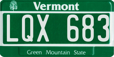 VT license plate LQX683
