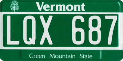 VT license plate LQX687