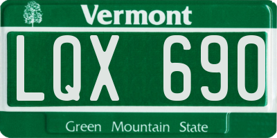 VT license plate LQX690
