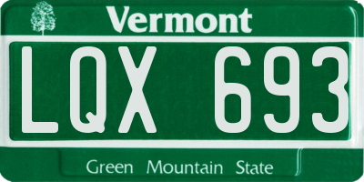 VT license plate LQX693