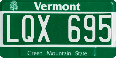 VT license plate LQX695