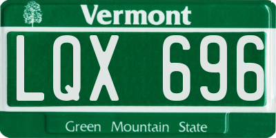 VT license plate LQX696