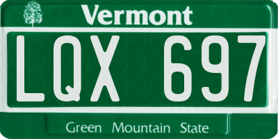 VT license plate LQX697