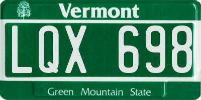VT license plate LQX698