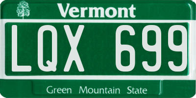 VT license plate LQX699