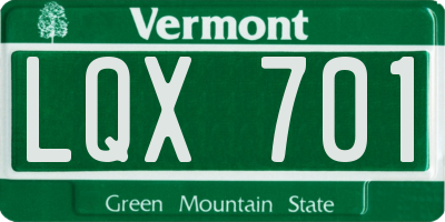 VT license plate LQX701