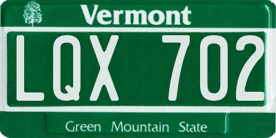 VT license plate LQX702