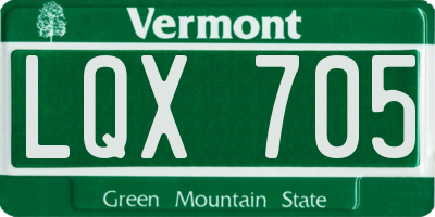 VT license plate LQX705