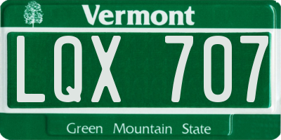 VT license plate LQX707