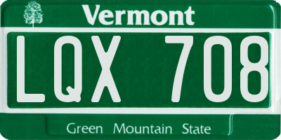 VT license plate LQX708