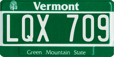 VT license plate LQX709