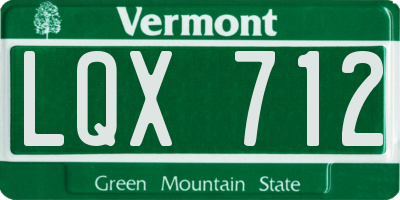VT license plate LQX712
