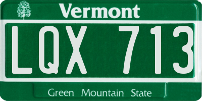 VT license plate LQX713