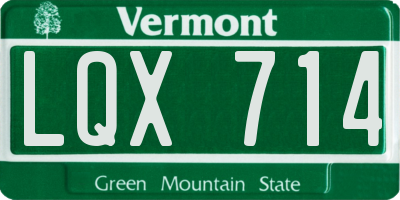 VT license plate LQX714