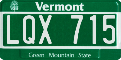 VT license plate LQX715