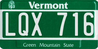 VT license plate LQX716