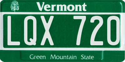 VT license plate LQX720