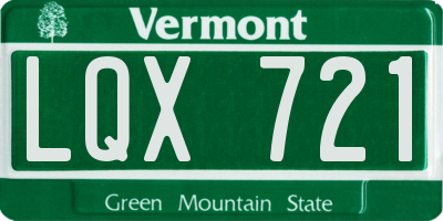 VT license plate LQX721