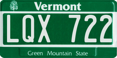 VT license plate LQX722