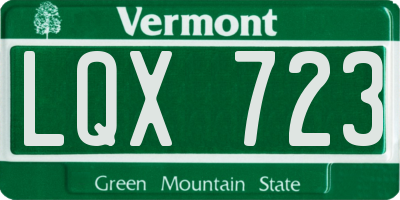 VT license plate LQX723
