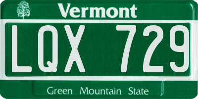 VT license plate LQX729