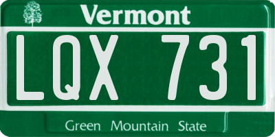 VT license plate LQX731