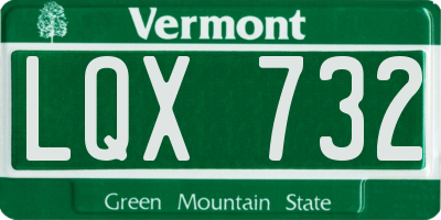 VT license plate LQX732