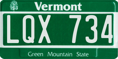 VT license plate LQX734