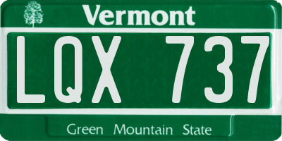 VT license plate LQX737