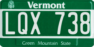 VT license plate LQX738