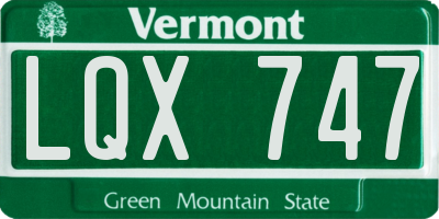 VT license plate LQX747