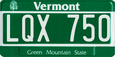 VT license plate LQX750