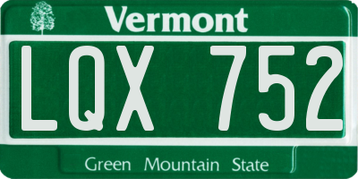VT license plate LQX752