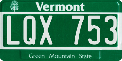 VT license plate LQX753