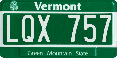 VT license plate LQX757
