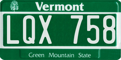 VT license plate LQX758
