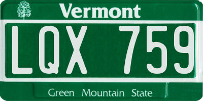 VT license plate LQX759