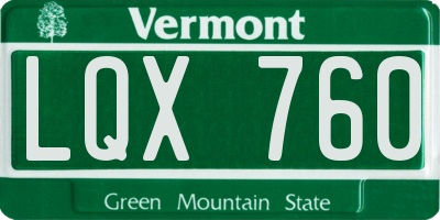 VT license plate LQX760