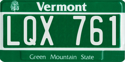 VT license plate LQX761