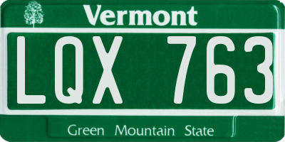 VT license plate LQX763
