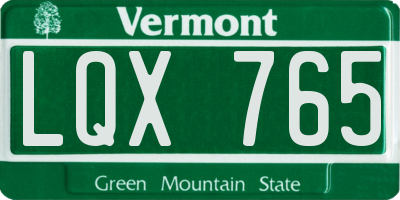 VT license plate LQX765