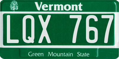 VT license plate LQX767
