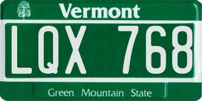 VT license plate LQX768
