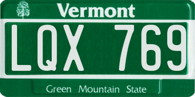 VT license plate LQX769