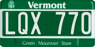 VT license plate LQX770