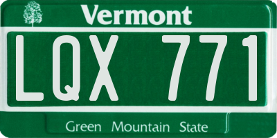 VT license plate LQX771