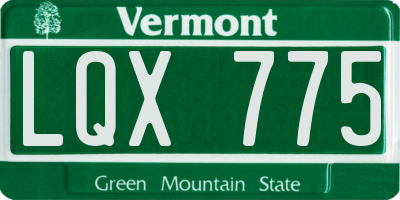 VT license plate LQX775